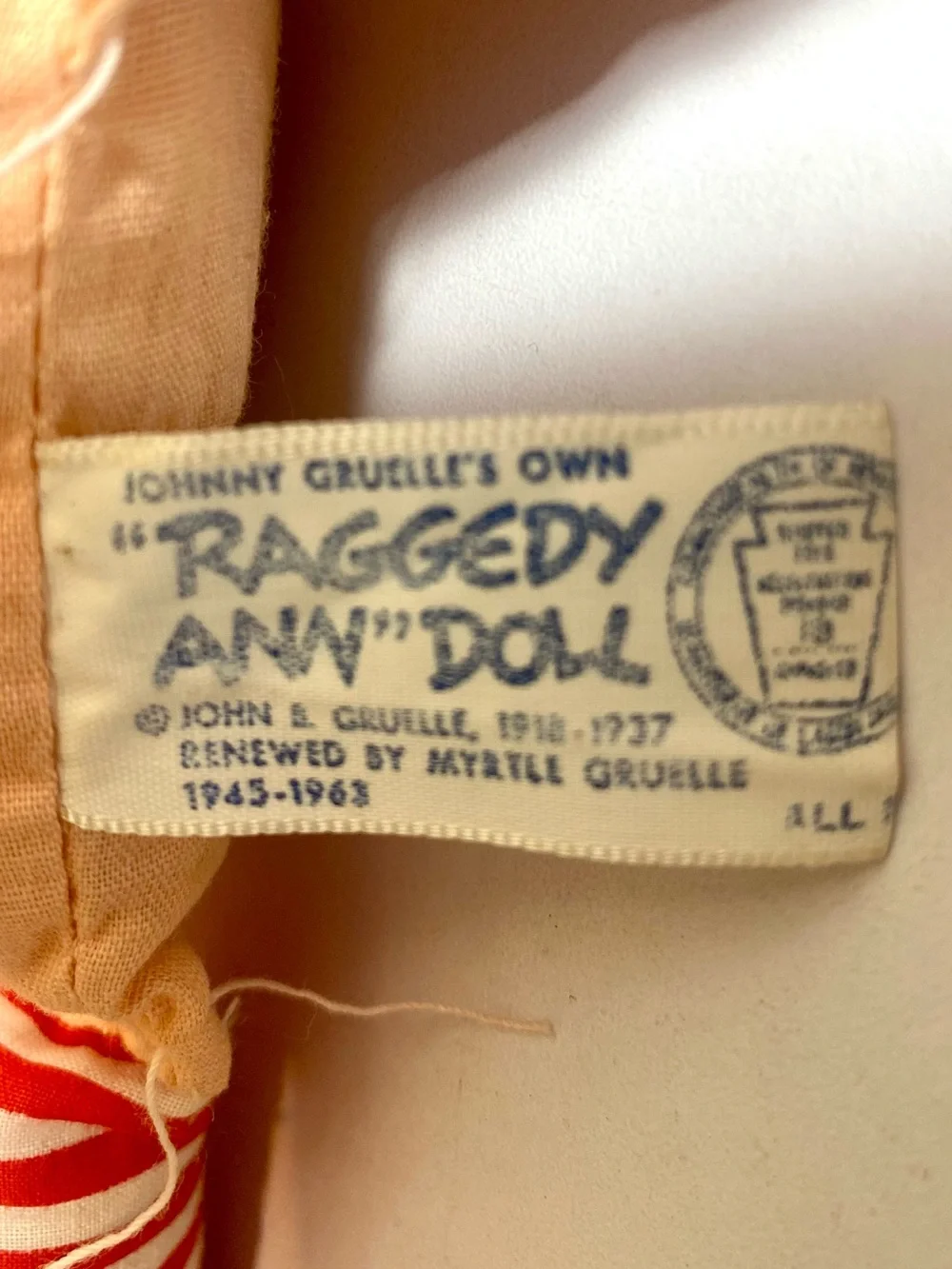Vintage Knickerbocker Raggedy Ann Doll 16” Original Tags
